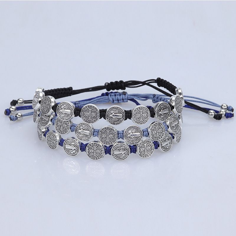 Ethnic Style Portrait Round Alloy Couple Bracelets