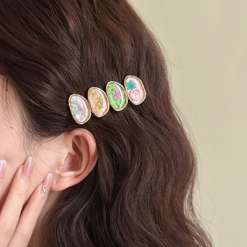 Japanese Style Flower Alloy Patchwork Hair Clip