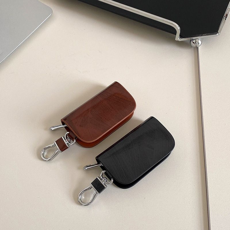 غلاف مفتاح سيارة جديد من الحبوب الخشبية مناسب لجميع أنواع موديلات السيارات غطاء مفتاح عالمي حلقة حافظة مفاتيح
