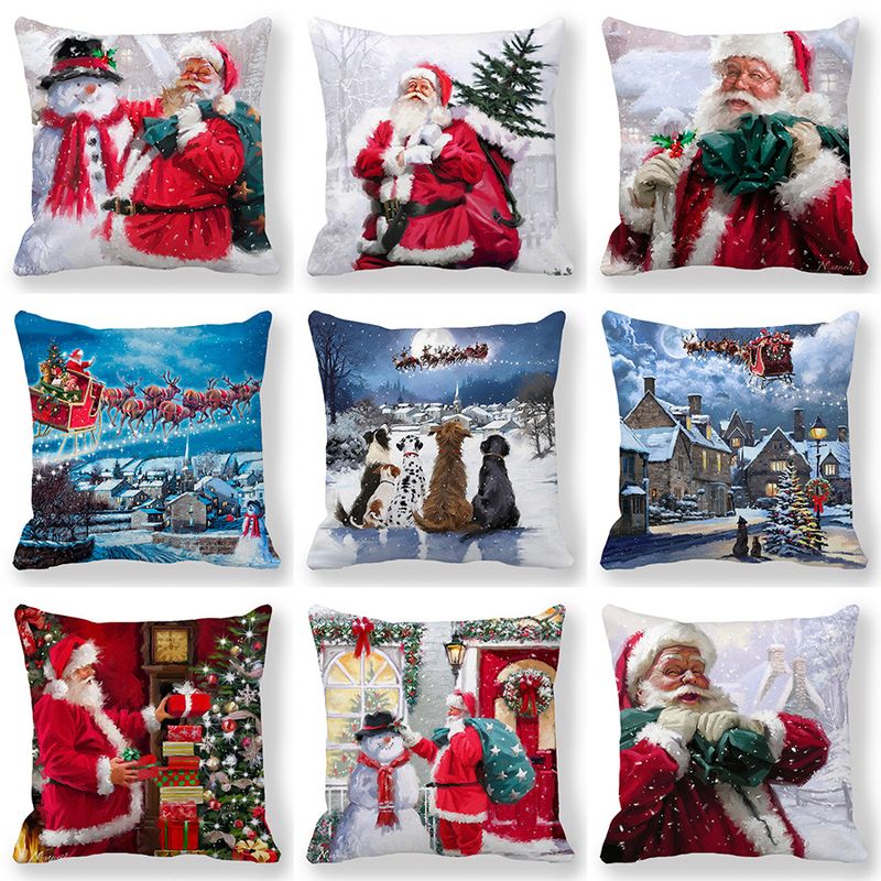 Pastoral Santa Claus Elk Cotton Pillow Cases