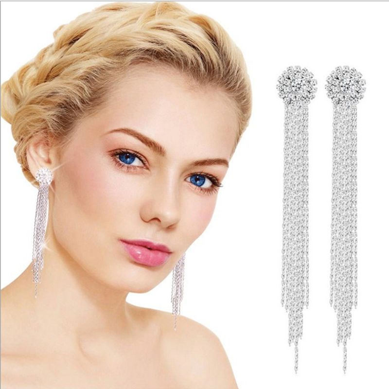 1 Paire Style Simple Fleur Placage Incruster Alliage Strass Boucles D'oreilles