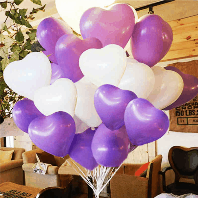 Simple Style Classic Style Heart Shape Solid Color Emulsion Party Carnival Balloons