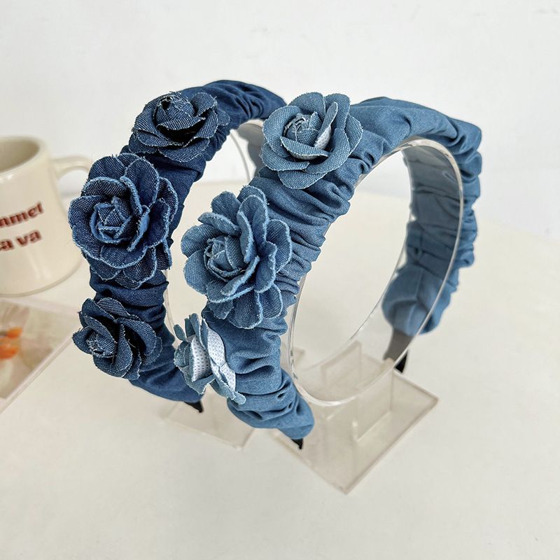 Casual Streetwear Flower Cloth Pleated Hair Band