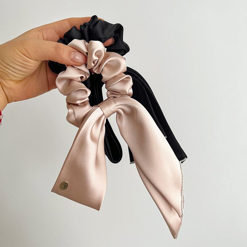 Simple Style Solid Color Bow Knot Cloth Hair Tie