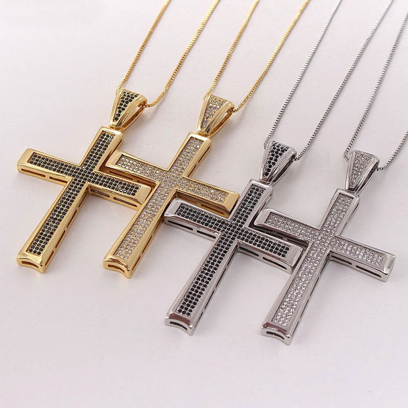 2021 New Style Kreuz Vergoldete Halskette Frauen Fabrik Direkt Versorgung Katholische Religiöse Anhänger Box Kette Verstellbar