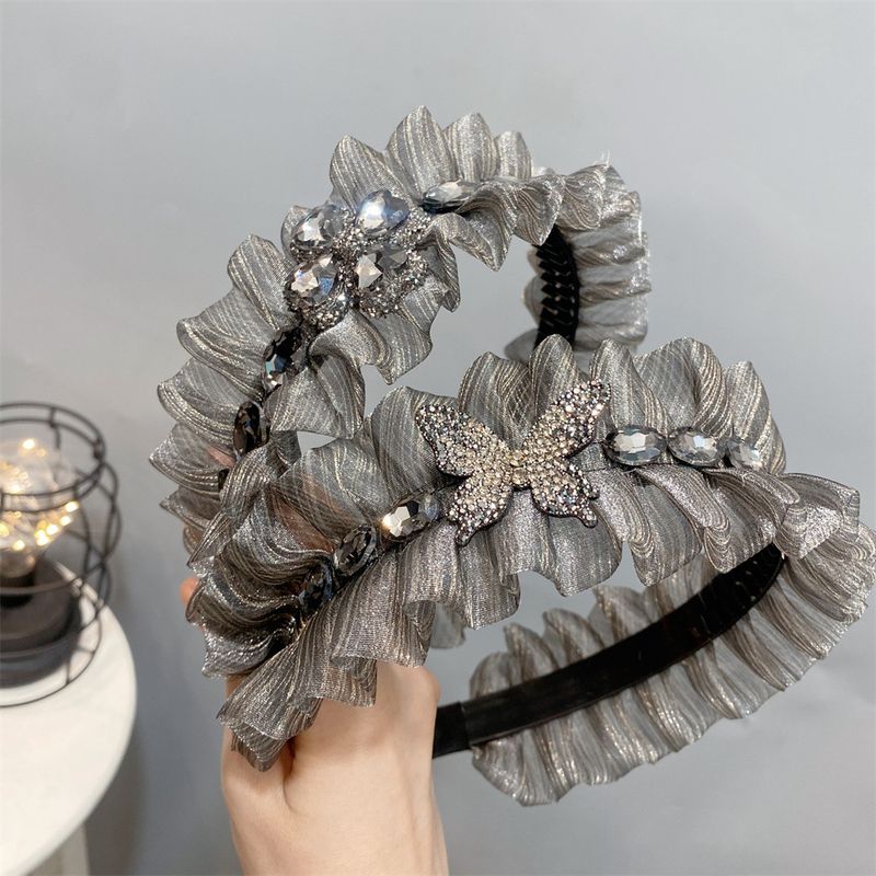 Fairy Style Lady Butterfly Gauze Inlay Rhinestones Hair Band