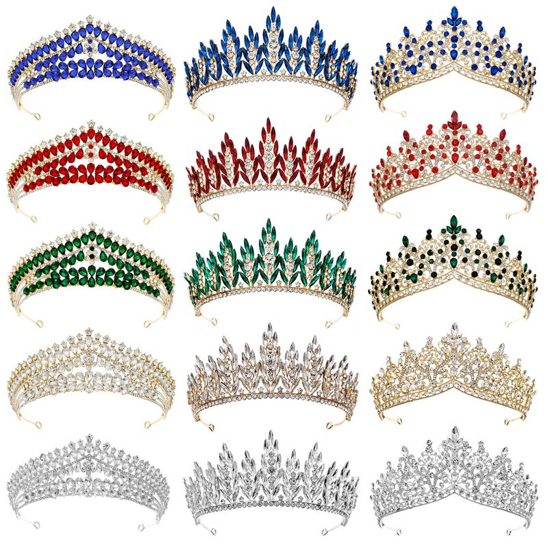 Retro Crown Alloy Inlay Rhinestones Party Headpieces Crown