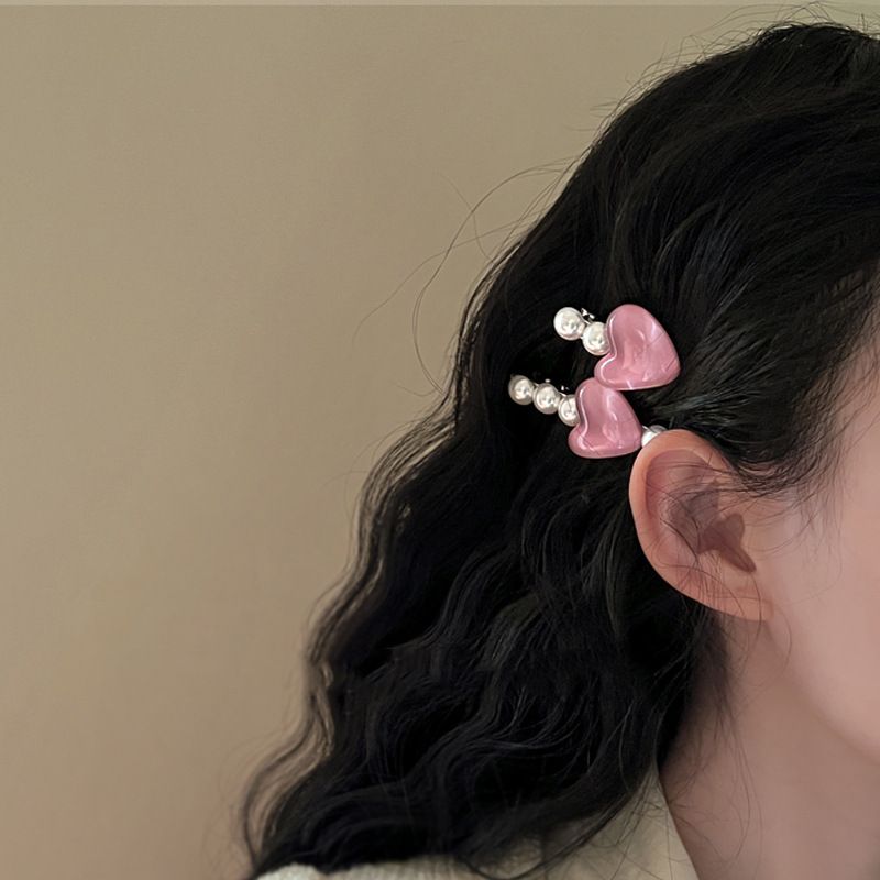 Sweet Heart Shape Artificial Pearl Hair Clip