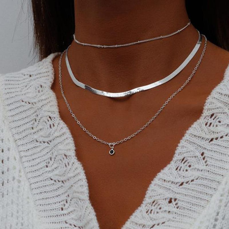 Casual Streetwear Geometric Alloy Women's Layered Necklaces