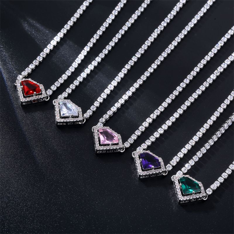 Wholesale Casual Vintage Style Simple Style Heart Shape Copper Inlay Rhodium Plated Zircon Pendant Necklace