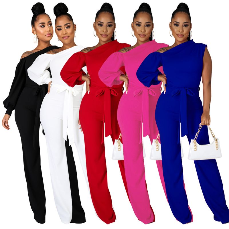 Women's Street Casual Solid Color Full Length Jumpsuits