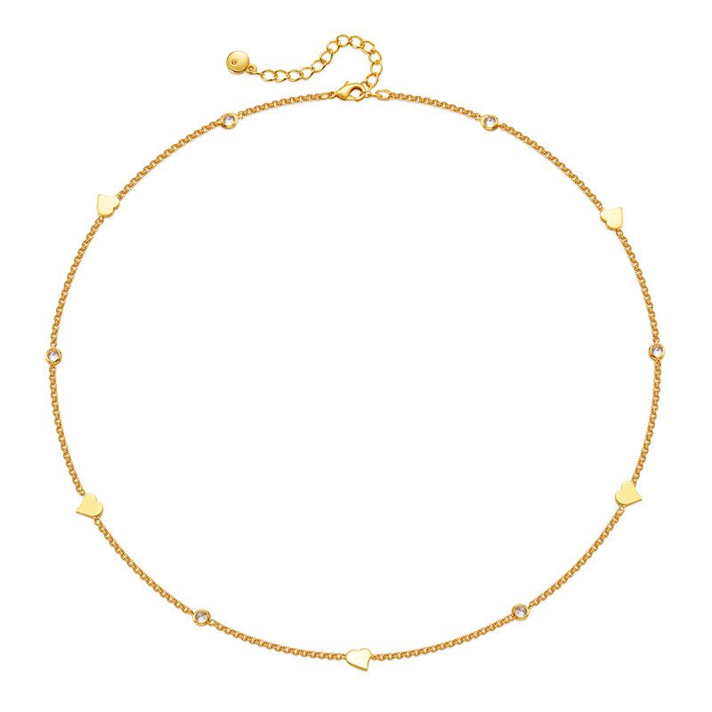 Einfacher Stil Einfarbig Kupfer Überzug Kette Vergoldet Halskette