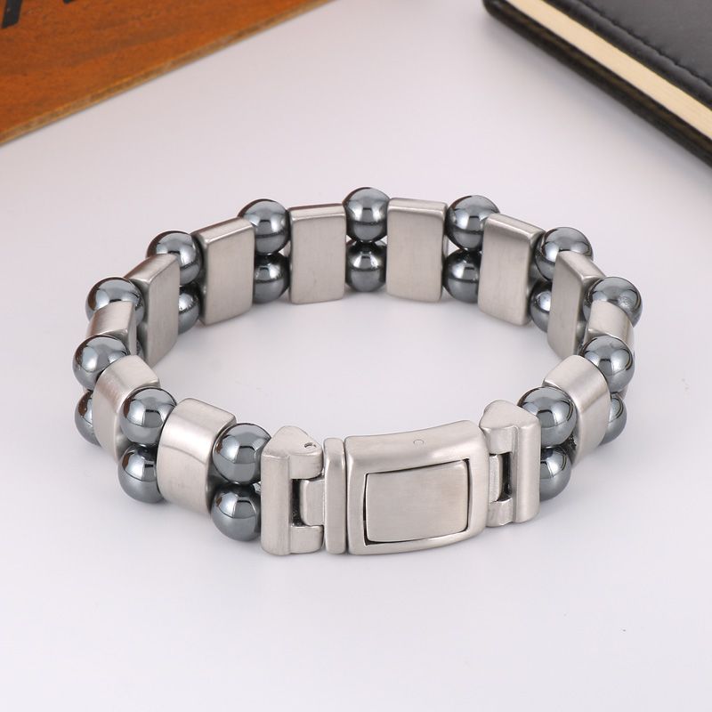 Simple Style Classic Style Solid Color Stainless Steel Men's Bracelets