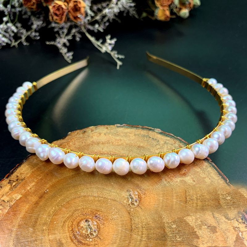 Lässig Elegant Einfacher Stil Geometrisch Perlen Sind Natürliche Perlen. Es Kann Unterschied Liche Größen Geben. Bitte Haben Sie Verständnis Haarband