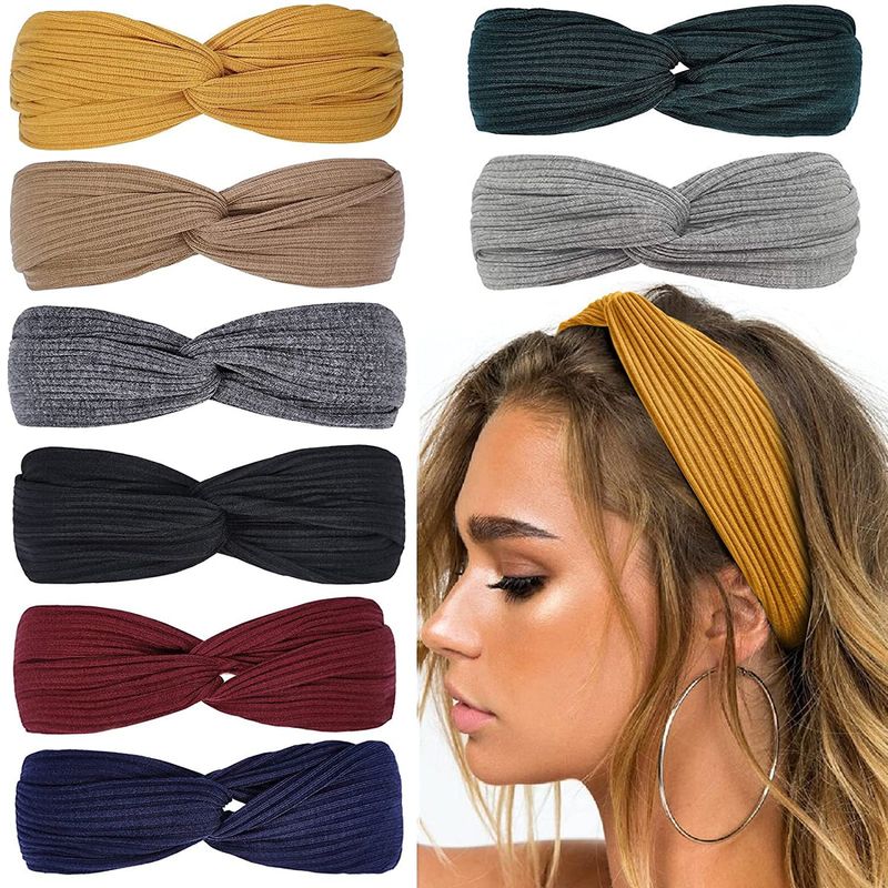 Lässig Einfacher Stil Streifen Einfarbig Tuch Streifen Haarband