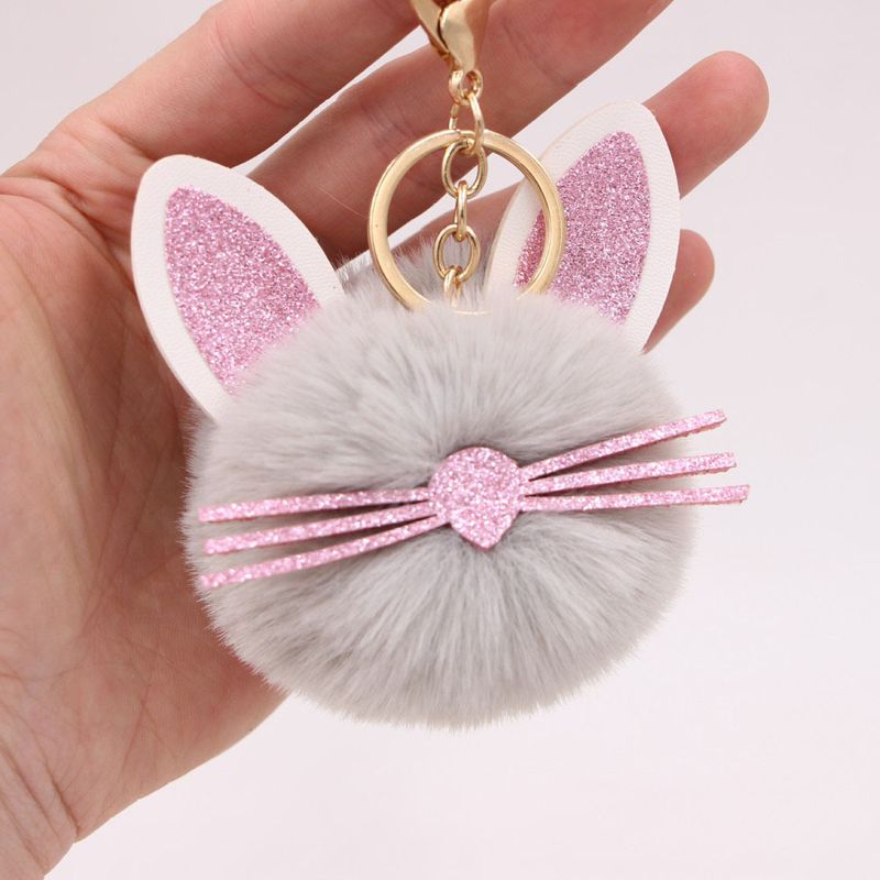 Casual Cat Simulation Wool Alloy Stoving Varnish Keychain
