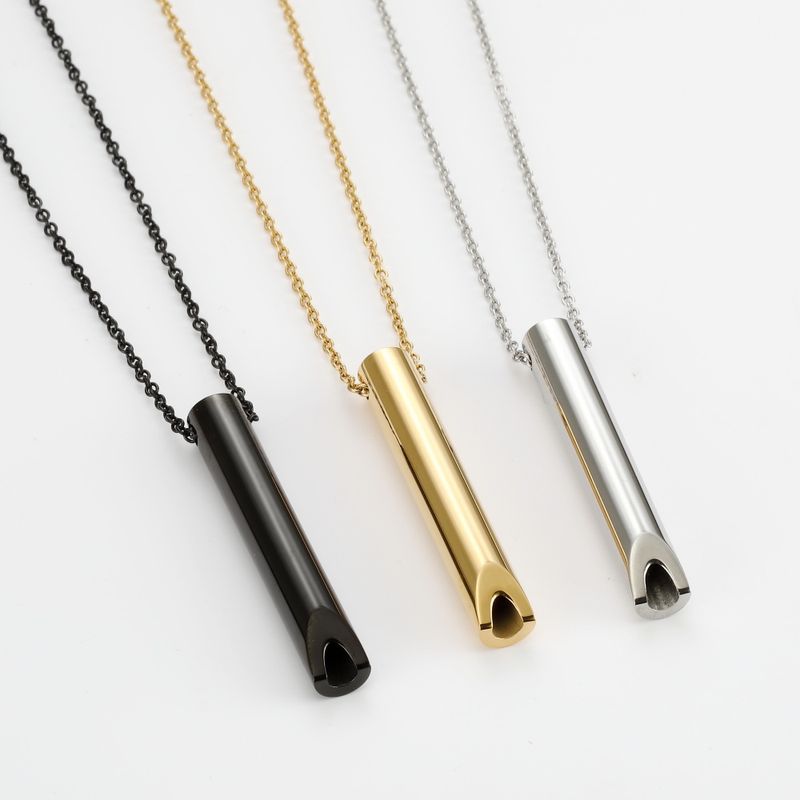 Casual Simple Style Whistle Stainless Steel Plating Unisex Pendant Necklace Long Necklace