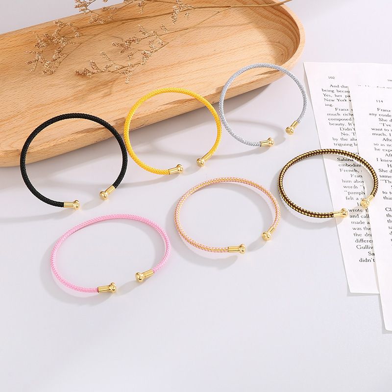 Style Simple Couleur Unie Acier Inoxydable Plaqué Or 18k Bracelet