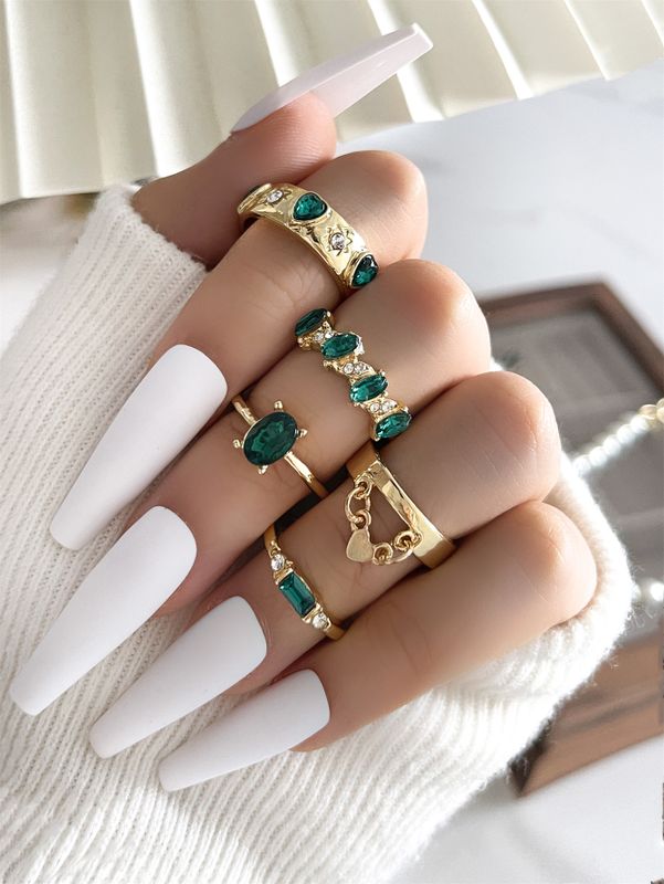 Streetwear Heart Shape Alloy Women's Rings