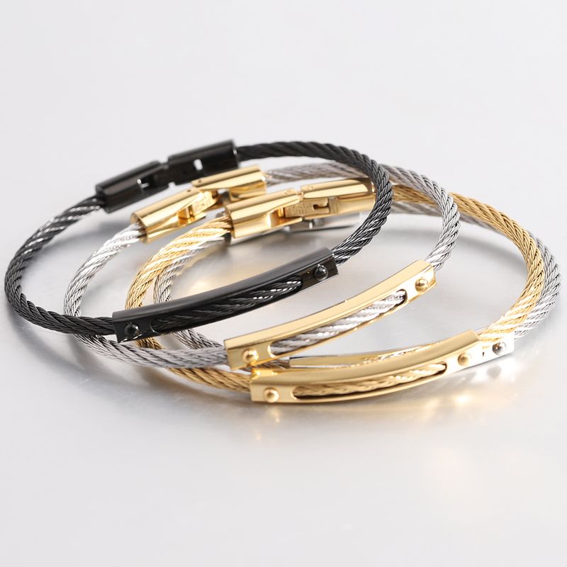 Basic Solid Color Stainless Steel Bangle In Bulk