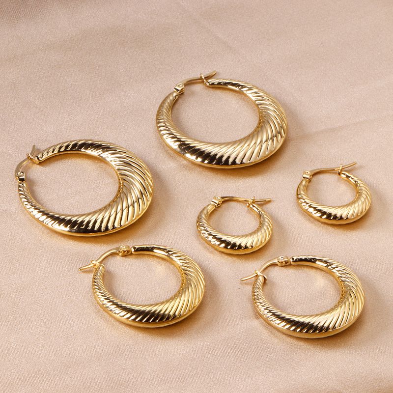 1 Pair Retro Geometric Plating Stainless Steel Earrings