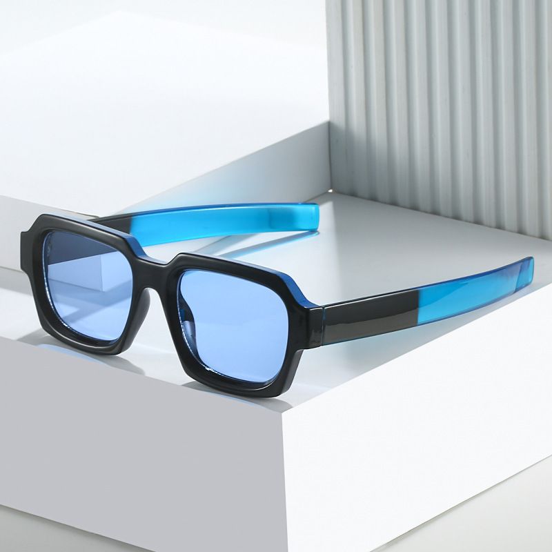 Lässig Einfacher Stil Farbblock Pc Quadrat Vollbild Männer Sonnenbrille