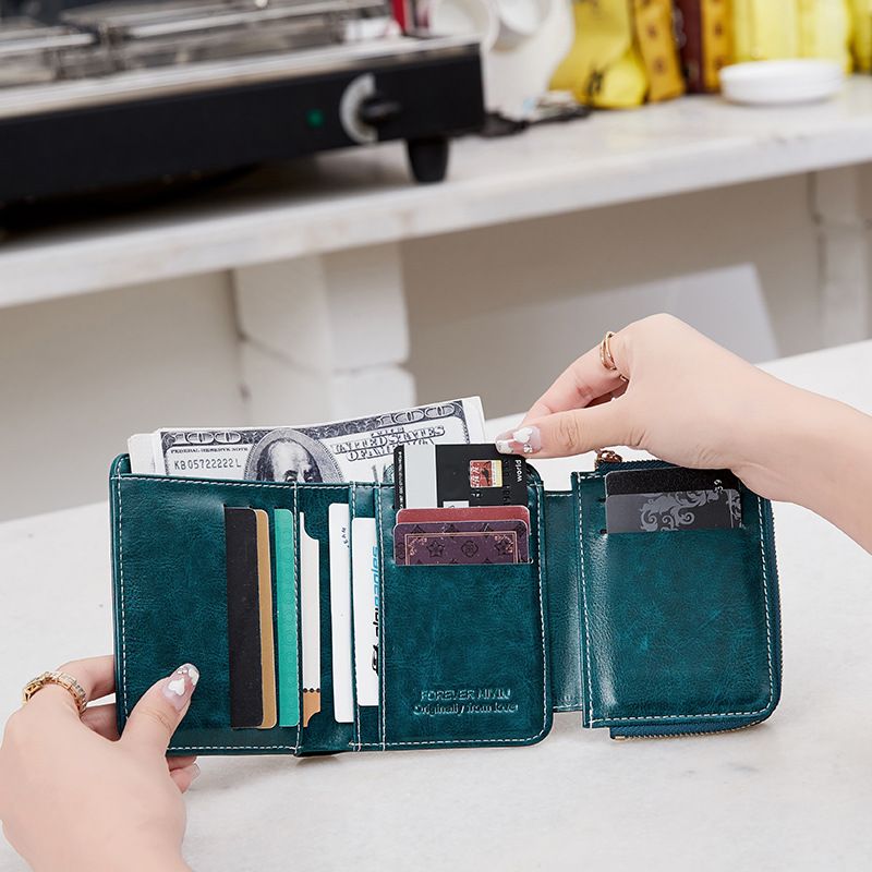 Women's Solid Color Pu Leather Buckle Coin Purses