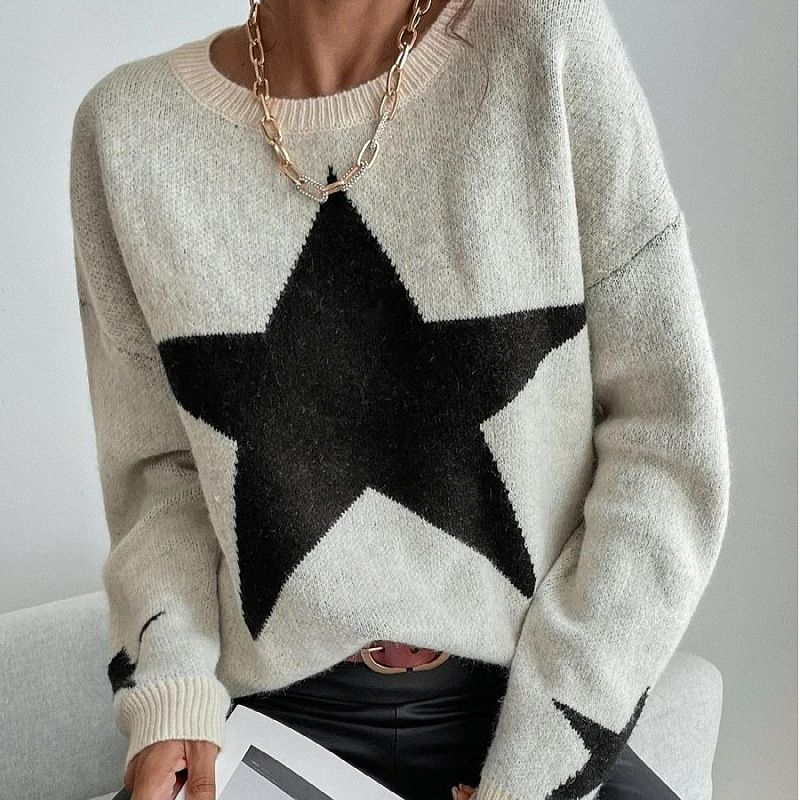 Women's Sweater Long Sleeve Sweaters & Cardigans Casual Star