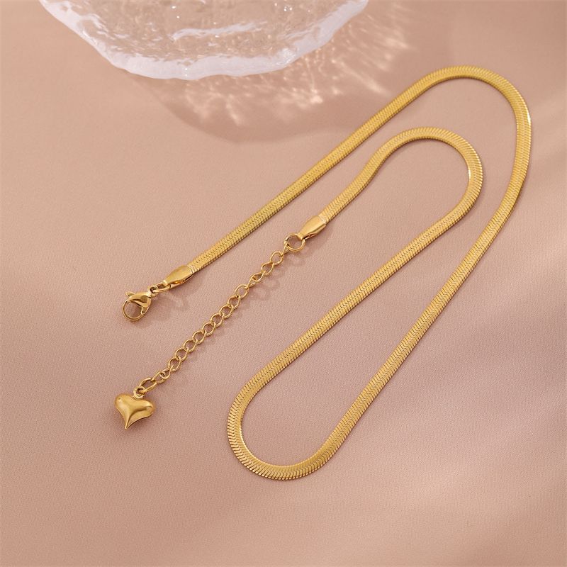 Stainless Steel Titanium Steel 18K Gold Plated Hip-Hop Plating Solid Color Necklace