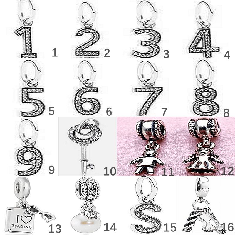 Simple Style Number Sterling Silver Plating Silver Plated Charms Jewelry Accessories