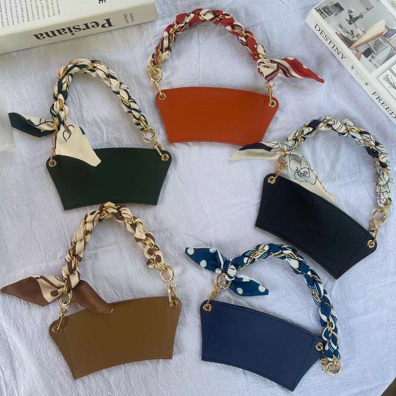 Casual Solid Color Arylic Pu Leather Cup Sleeves