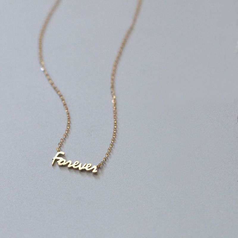 Simple Style Letter Sterling Silver Patchwork Gold Plated Silver Plated Pendant Necklace
