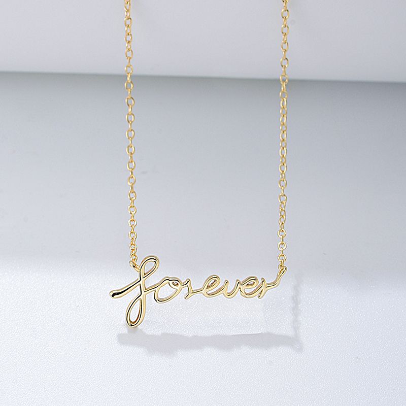 Ig Style Letter Sterling Silver Plating 14k Gold Plated Rhodium Plated Pendant Necklace