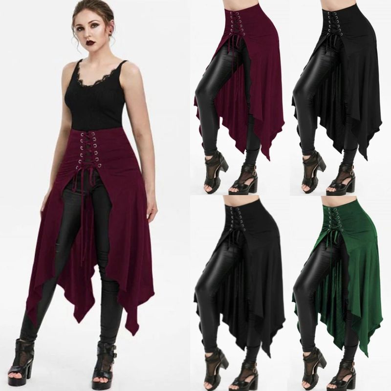 Herbst Sexy Einfarbig Baumwollmischung Polyester Midi-kleid Röcke