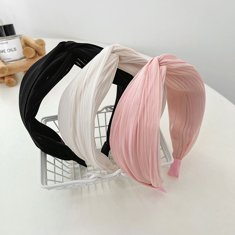 Vacation Solid Color Cloth Handmade Hair Band