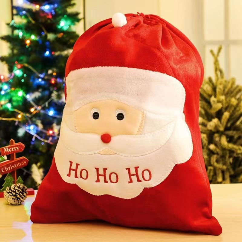 عيد الميلاد جذاب شجرة عيد الميلاد بابا نويل الرجل الثلجي المخمل الذهبي حزب، حفلة أكياس هدية