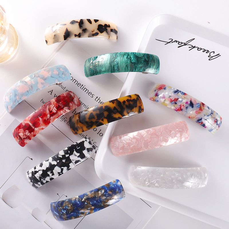 Classic Style Commute Color Block Acetic Acid Sheets Printing Hair Clip