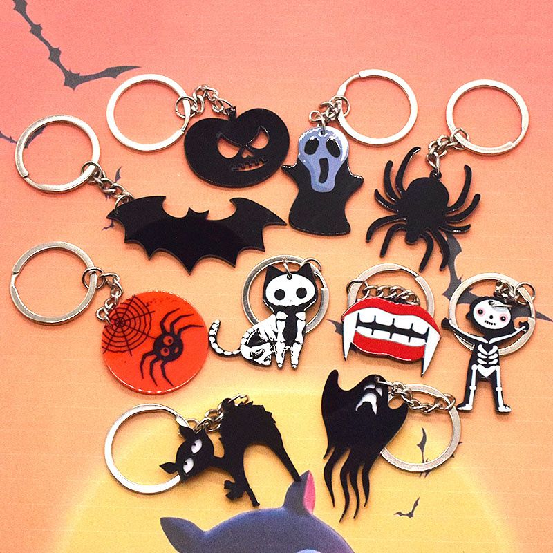 Cute Funny Spider Arylic Halloween Keychain