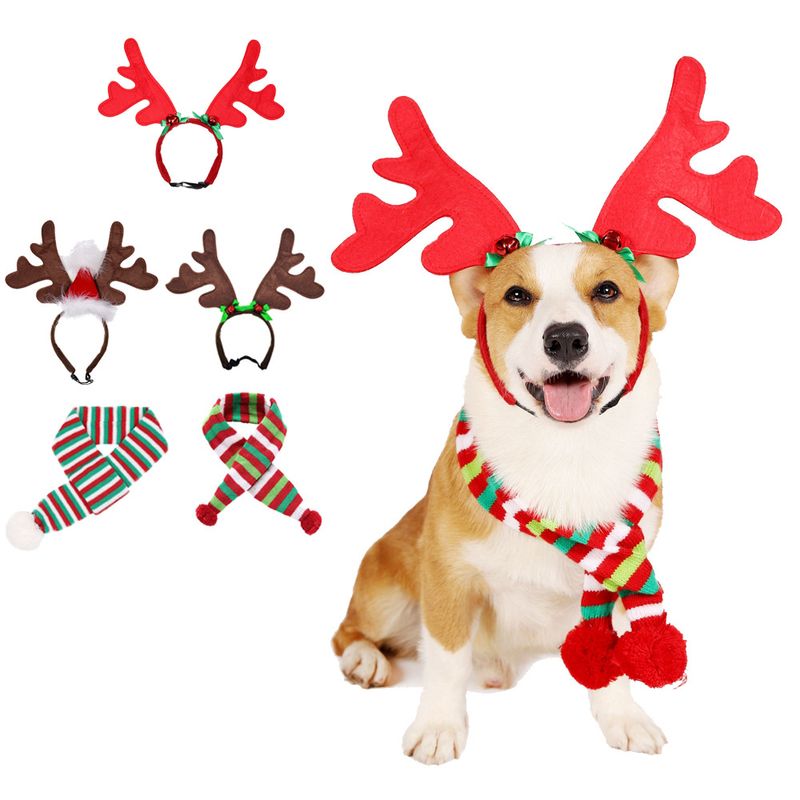Big Dog Scarf Christmas Headband Dog Clothes Pet Accessories Christmas Product