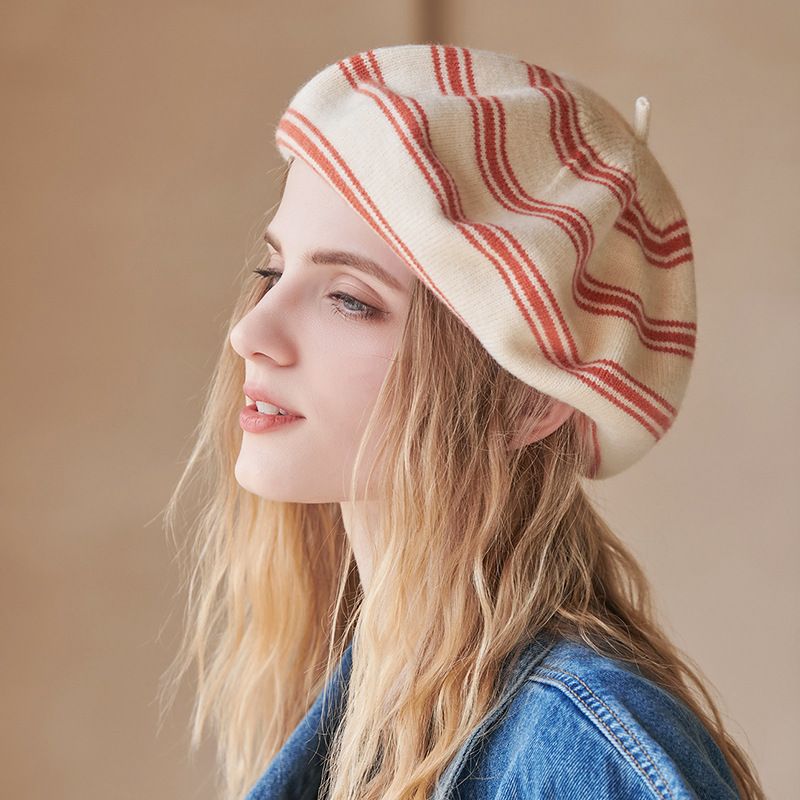 Women's Cute Stripe Beret Hat