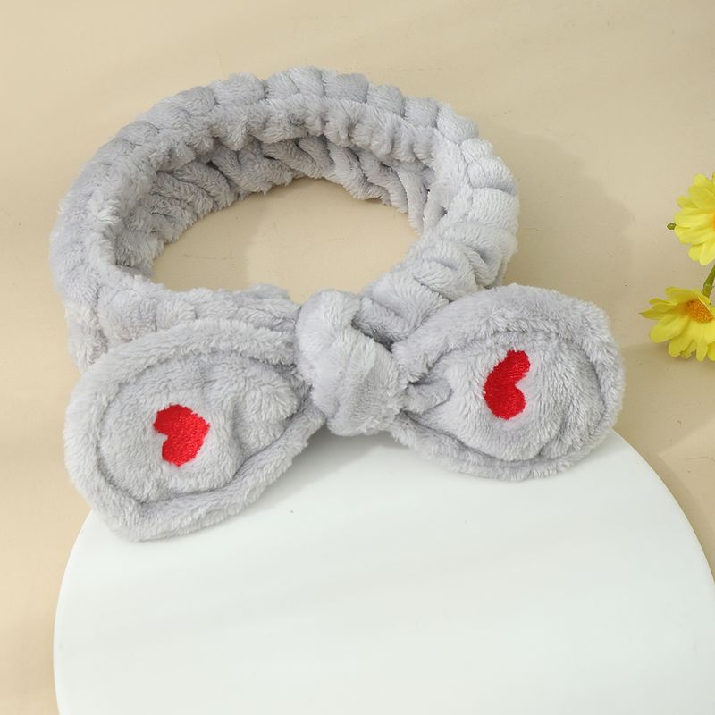 Basic Classic Style Bunny Ears Solid Color Elastic Band Flannel Hair Band