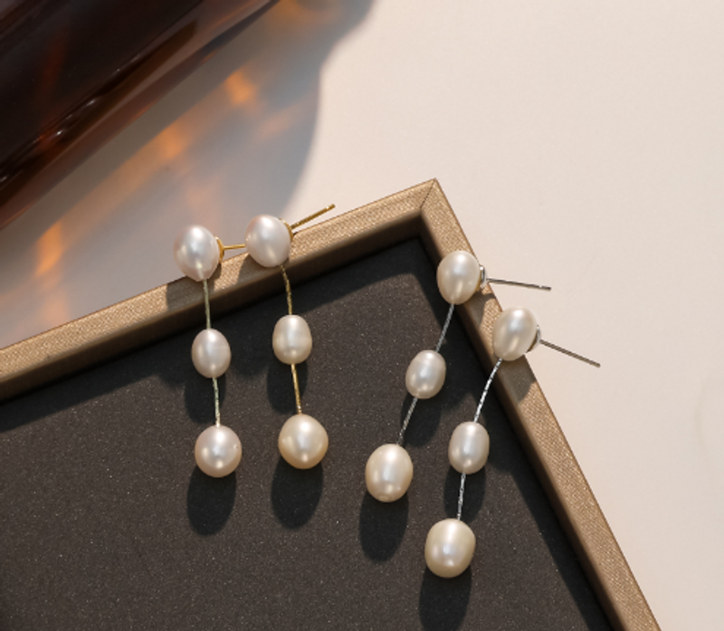 1 Paar Elegant Wassertropfen Perlen Süßwasserperle Kupfer Tropfenohrringe