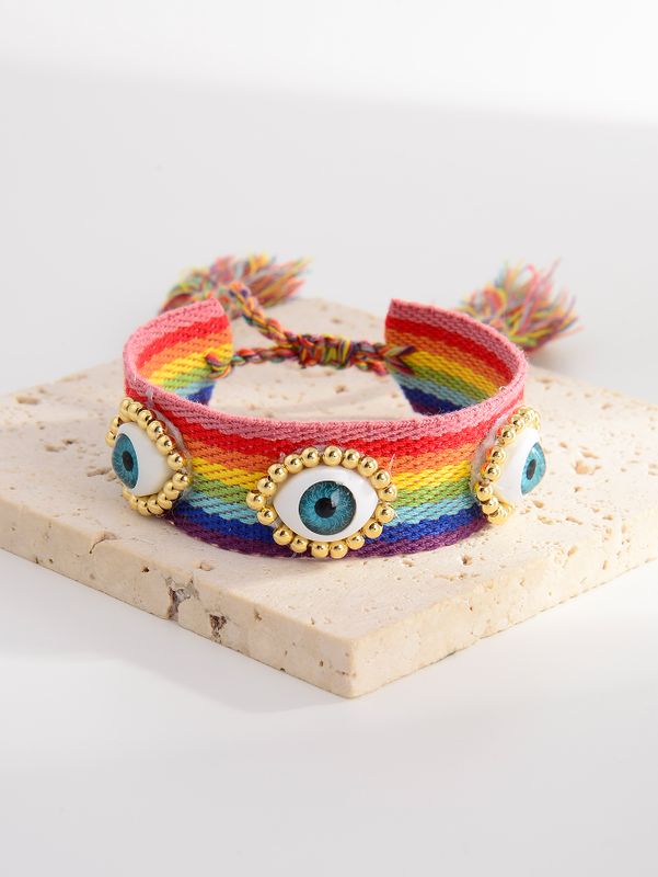 Vacation Simple Style Devil's Eye Rope Handmade Tassel Braid Women's Bracelets