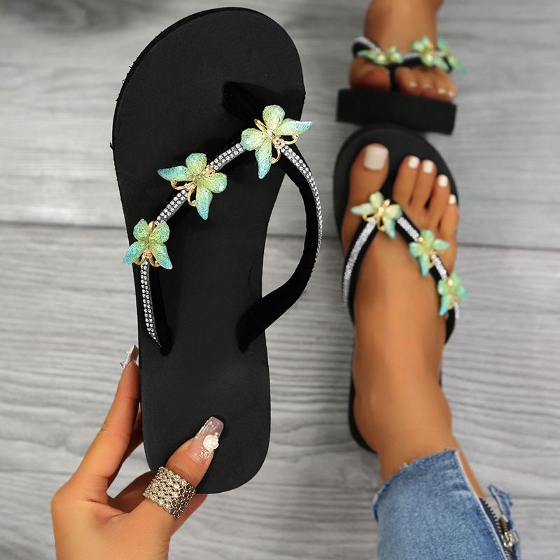 Women's Casual Solid Color Round Toe Flip Flops