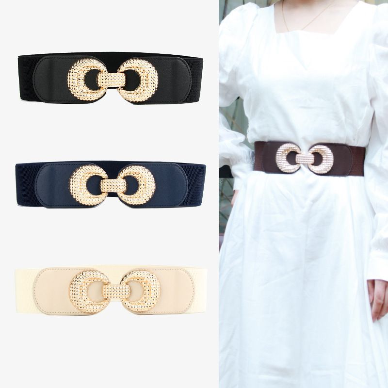 Basic Solid Color Woven Fabric Women's Woven Belts