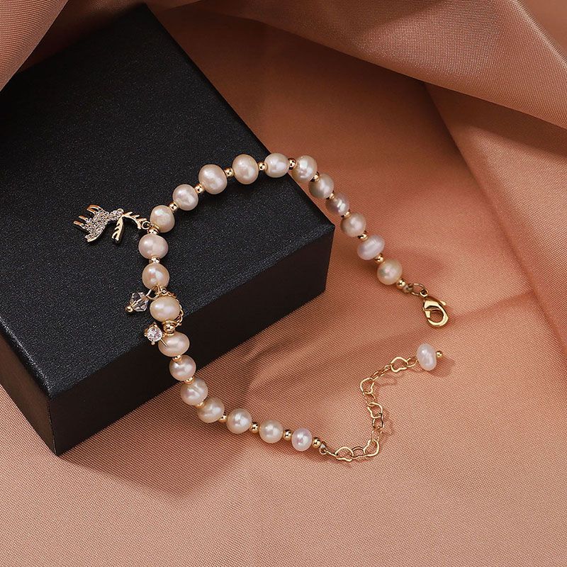 Elegant Elch Süßwasserperle Kupfer Perlen Armbänder