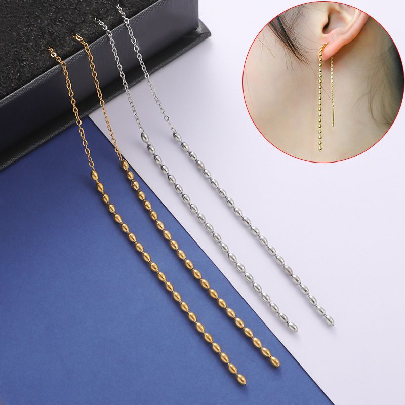 1 Piece Simple Style Solid Color Plating Stainless Steel None 18K Gold Plated Ear Line