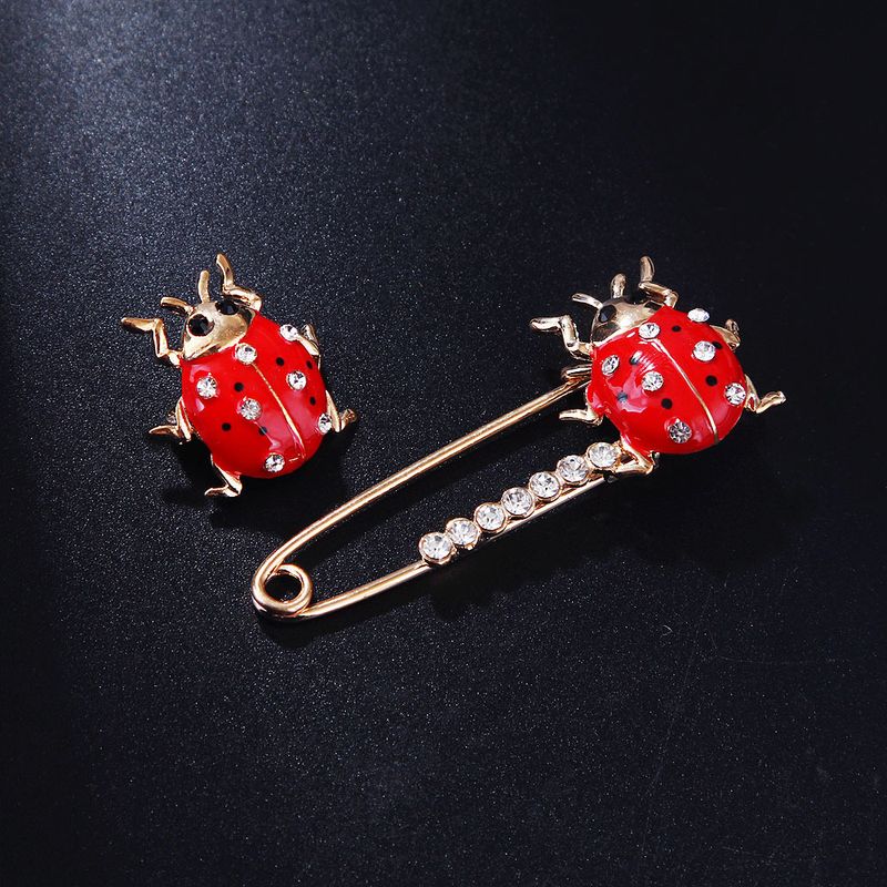 Cartoon Style Cute Funny Insect Alloy Enamel Rhinestones Women's Brooches