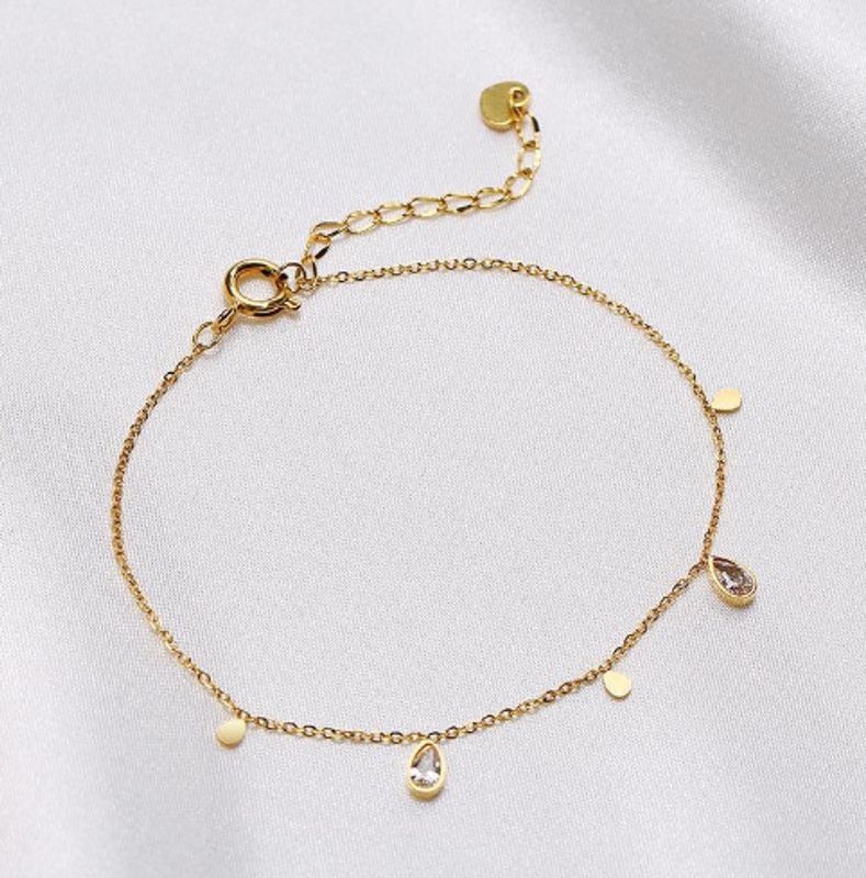 Simple Style Water Droplets Titanium Steel Plating Gold Plated Bangle