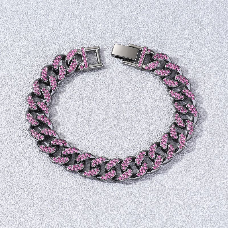 Hip-hop Vintage Style Geometric Alloy Plating Chain Rhinestones Men's Bracelets